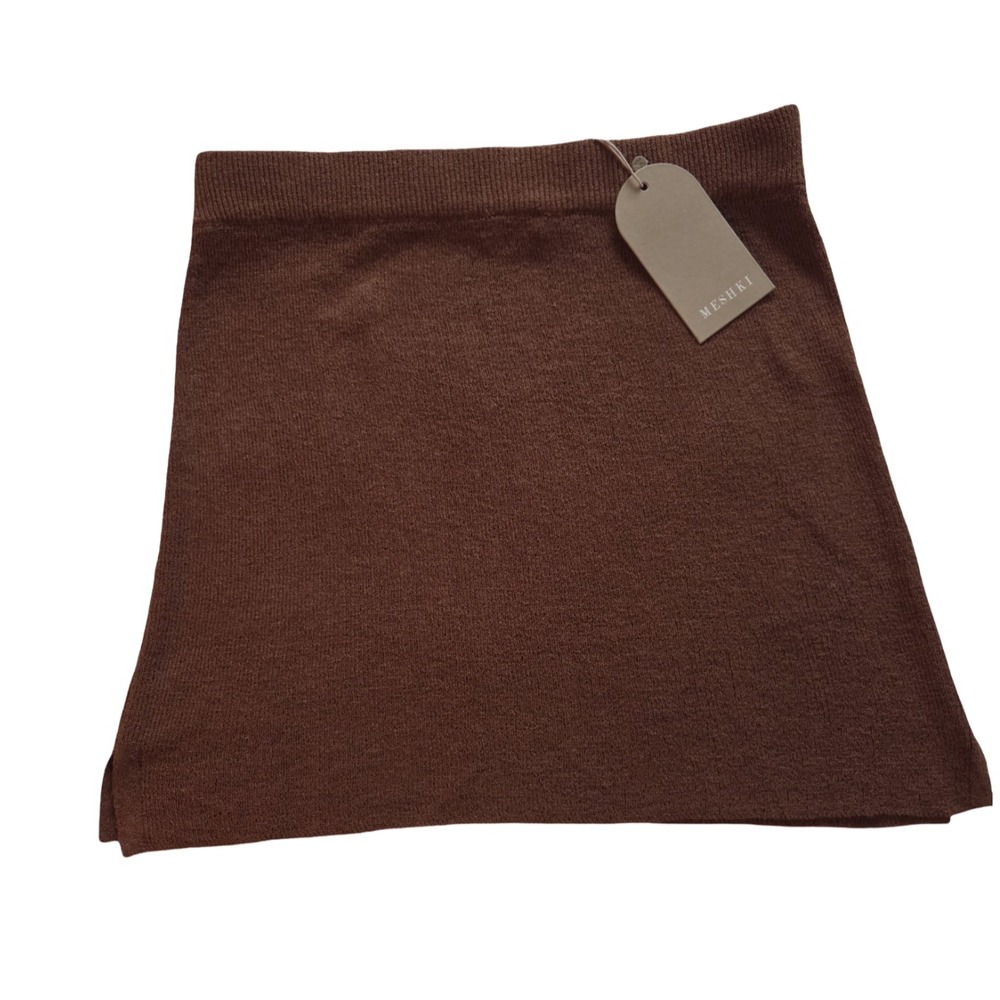 Meshki Woman's Skirt Brown/Clay Esme Knit Mini Size L NWT